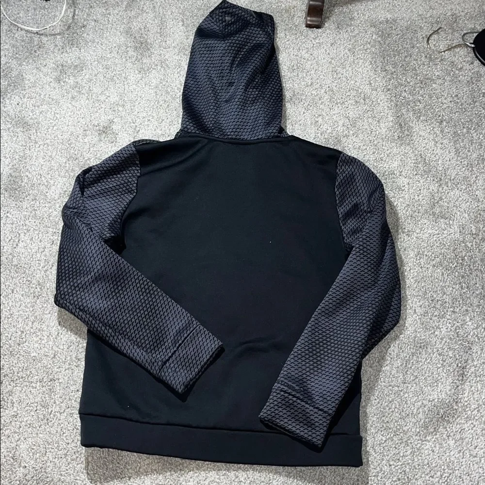 Boys Youth Black Steel Plate Print Hooded Hoodie Sweatshirt L Under Armour Storm